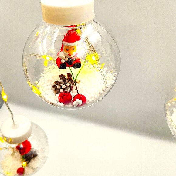 LED Christmas 100 Lamp Beads, 10 Pendants Curtain , Christmas LED String Lights - Picture 8 of 13